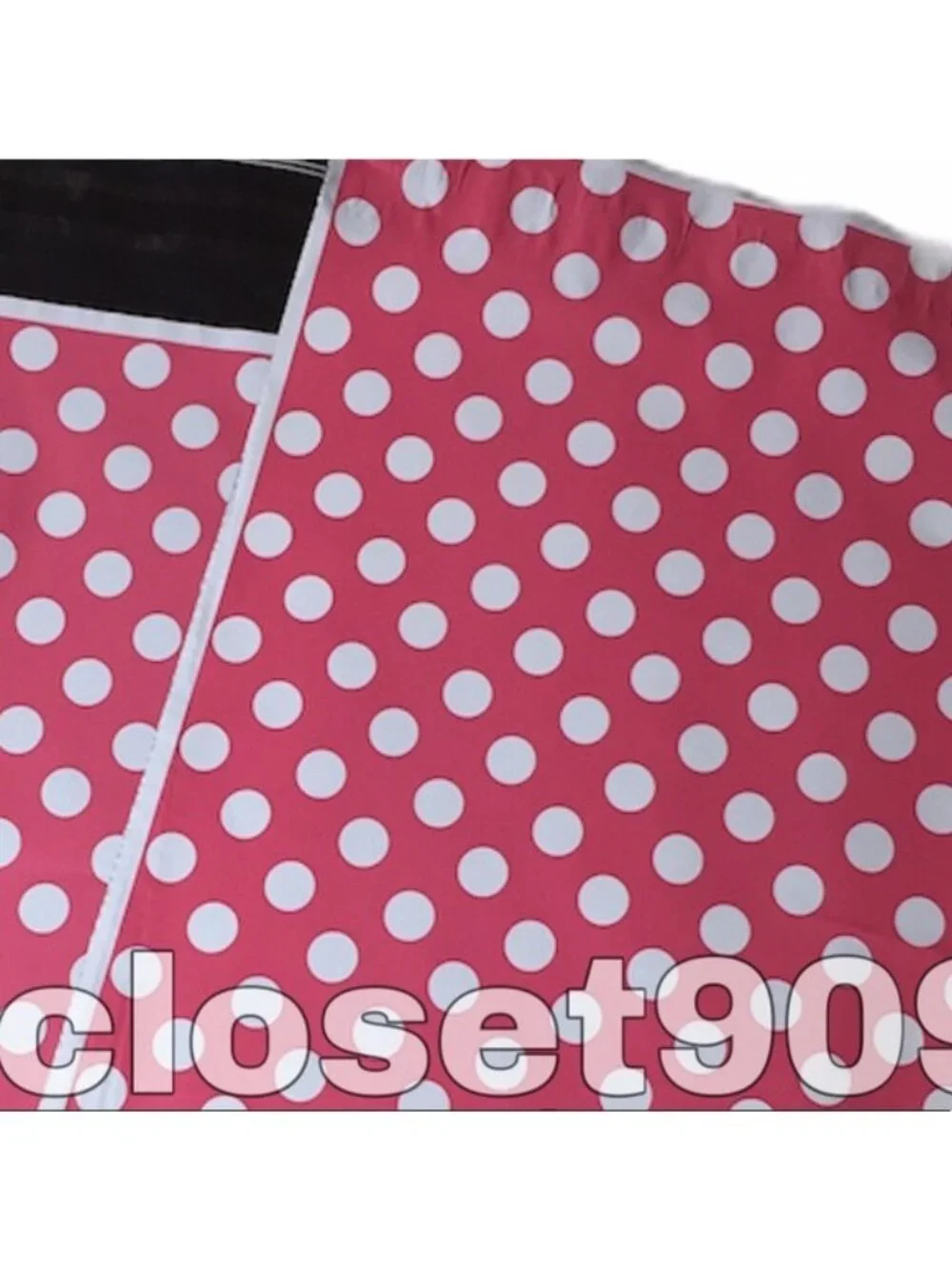 25 poly mailers 6x9 pink with whote polka dot